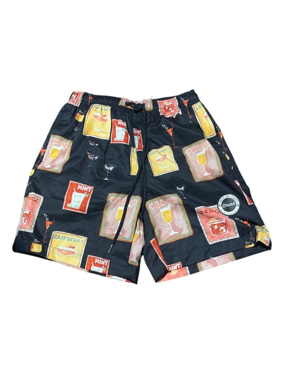 Cove Martini Mens Swim Shorts Size Small Martini Print Fits 28-30 Mesh Lining